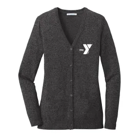 YMCA Ladies Marled Cardigan Sweater