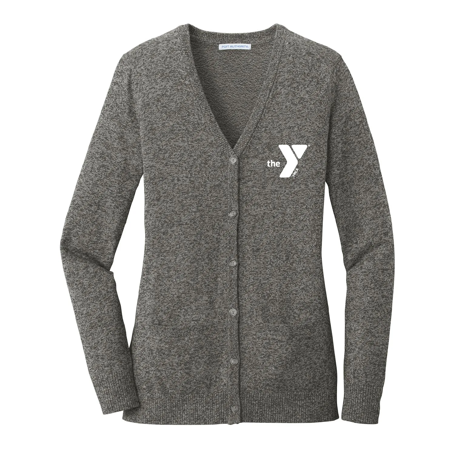 YMCA Ladies Marled Cardigan Sweater